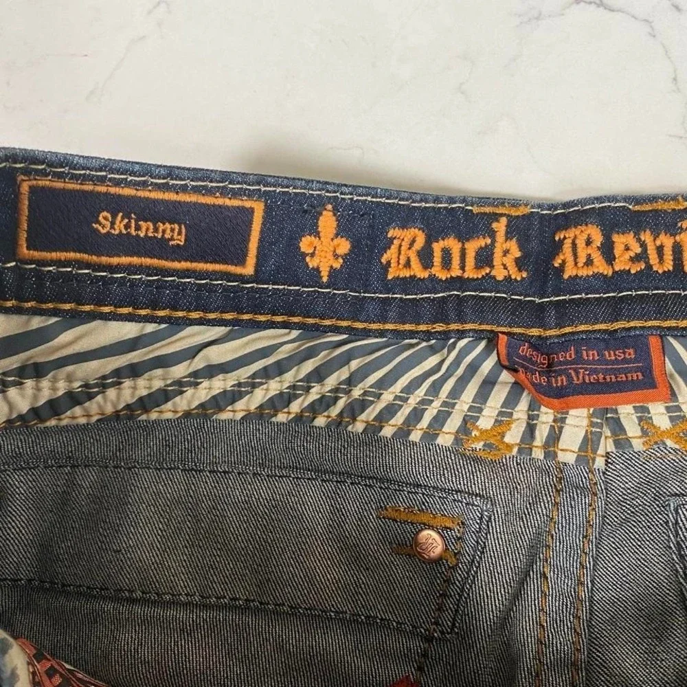 Rock‎ Revival Calli S200 Dark Wash Jeans 29x34 Thick Stitch Pockets NWT